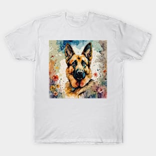 German Shepherd dog watercolor T-Shirt